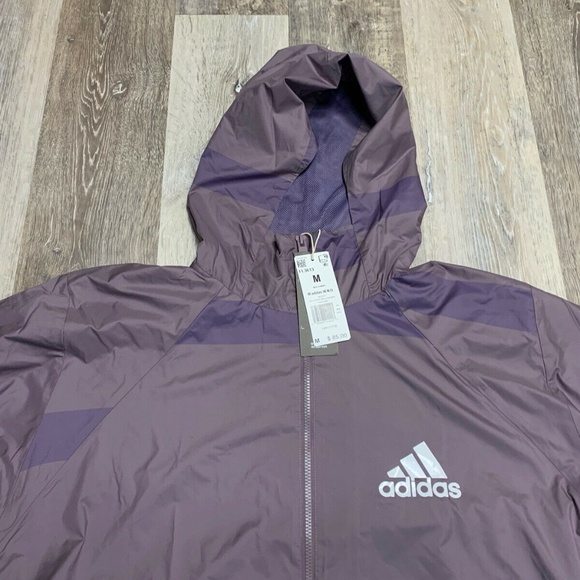 Adidas W.N.D Mens Long Sleeve 1/2 Zip Pullover Jacket Purple FL3613 NEW Sz M - Picture 2 of 5